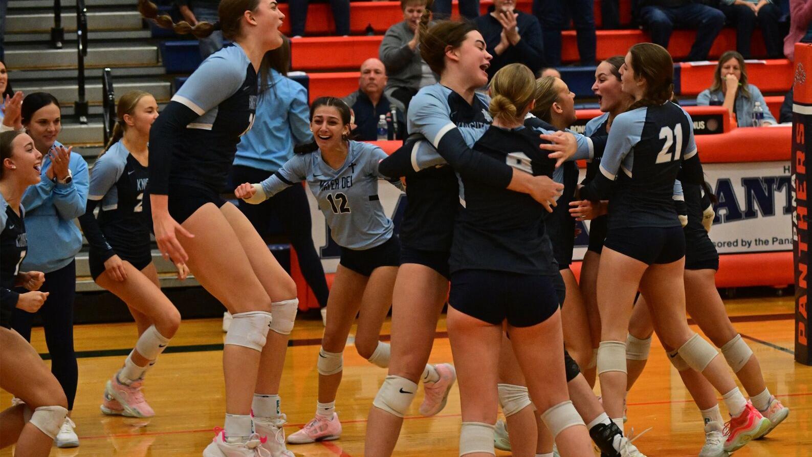 Class 2A Pana Super-Sectional girls volleyball: Mater Dei def. Quincy Notre Dame 22-25, 25-19, 25-19